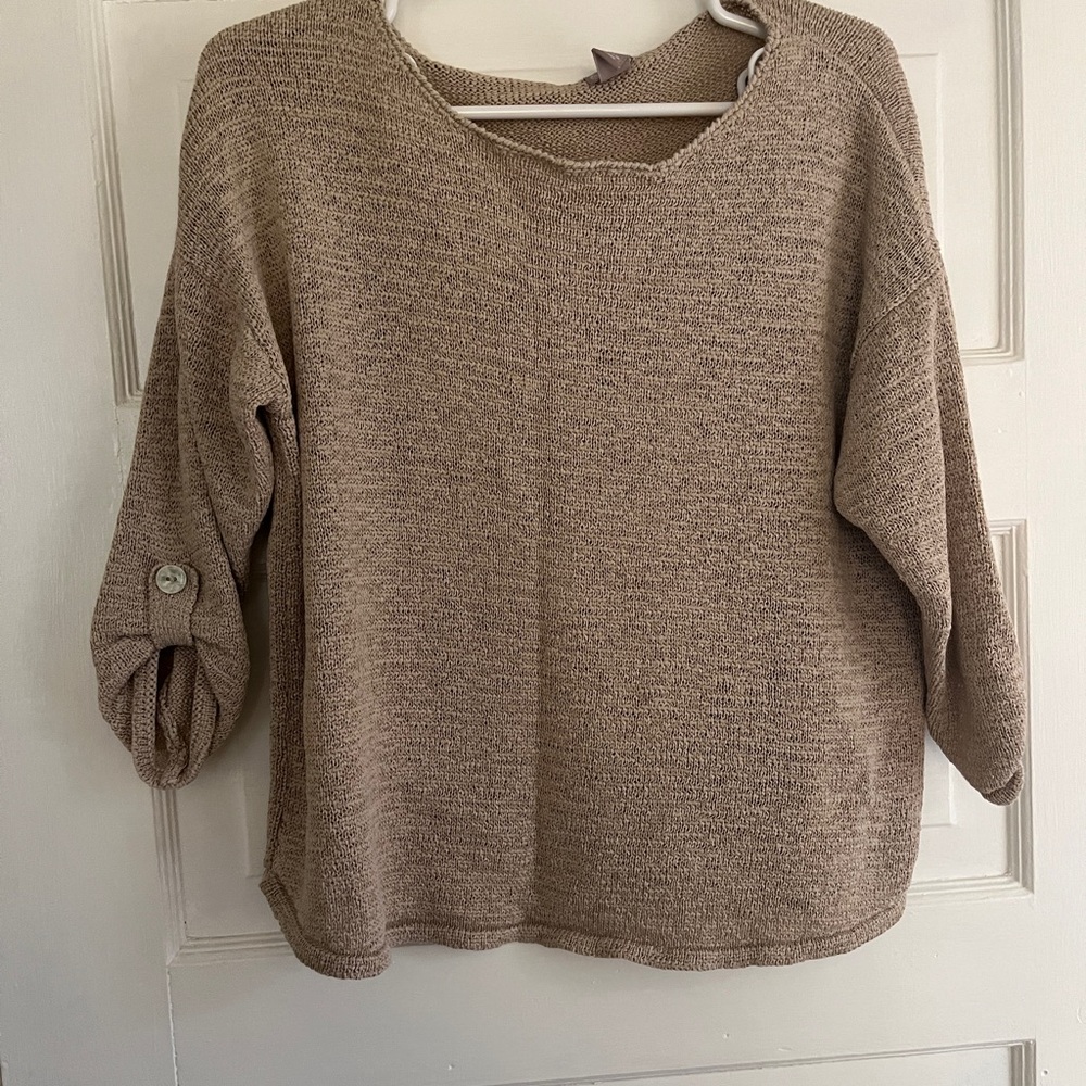 Chico's Beige Women's Crew Neck Sweater